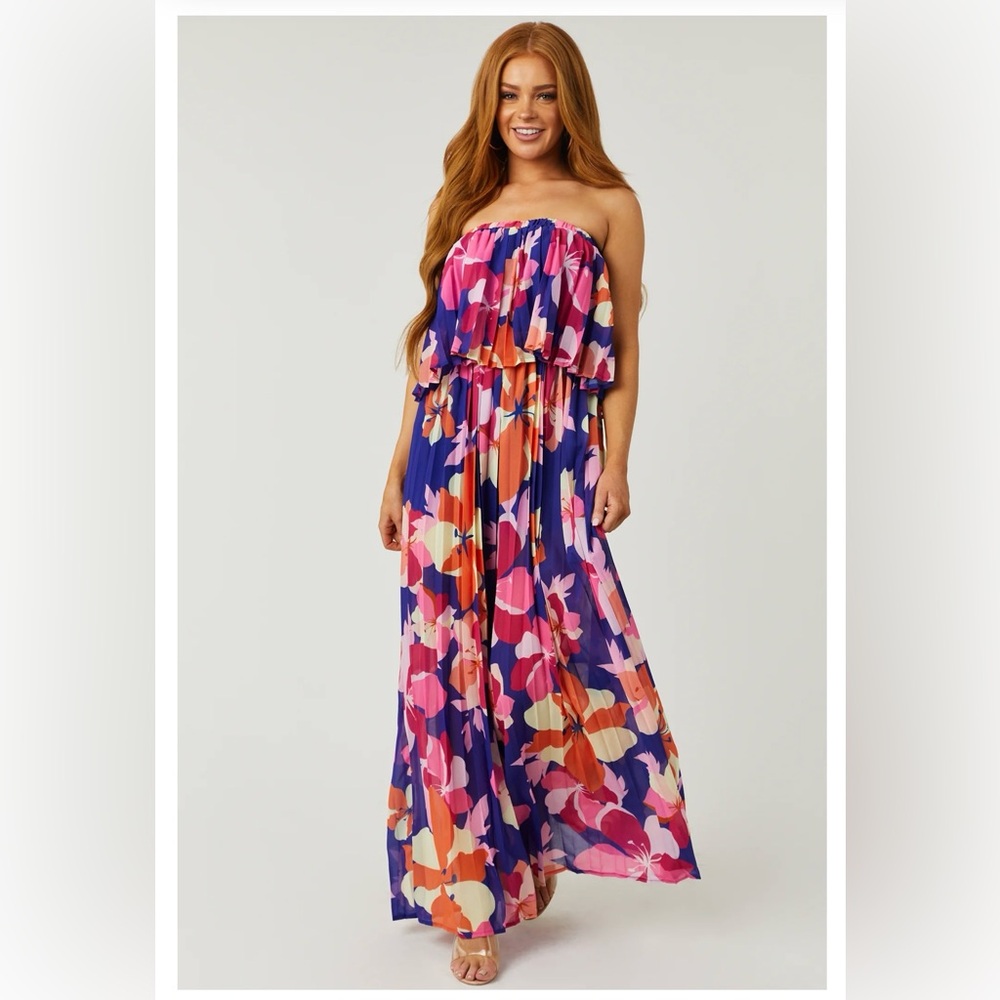 Flying Tomato floral pleated jumpsuit